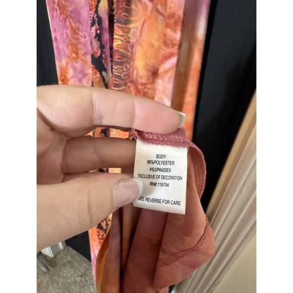 One World Sleeveless Boho Maxi Dress Medium Gypsy Fairy hippie sun‎ beaded - Picture 4 of 6